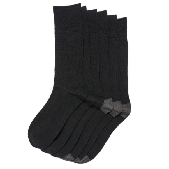 Cole Haan Men's Dress Socks, 6 pairs of black socks - Picture 2 of 3